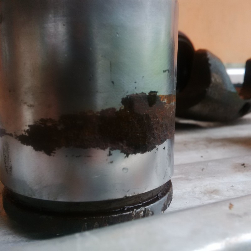 Rusted front brake piston