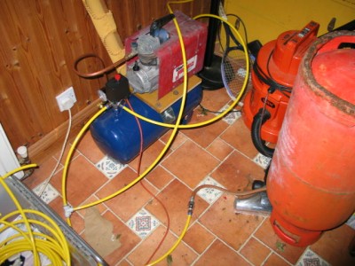 Compressor with propane tank